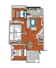 2 Bed 2 Bath 1703 floor plan